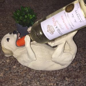 Yellow lab wine holder
